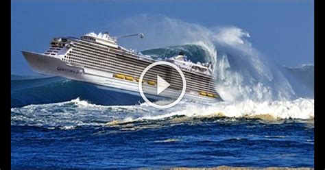 massive wave hits ship